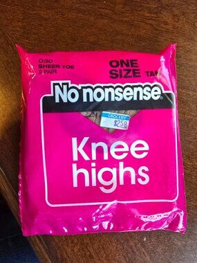 No nonsense Knee Highs – Tan, One Size, Sheer Toe & Reinforced Toe, 2-Pair Pack